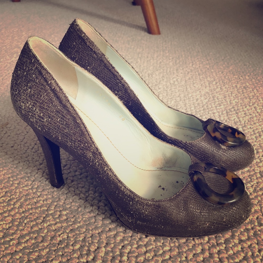 Tracy Reese | brown tweed platform heels | size 8